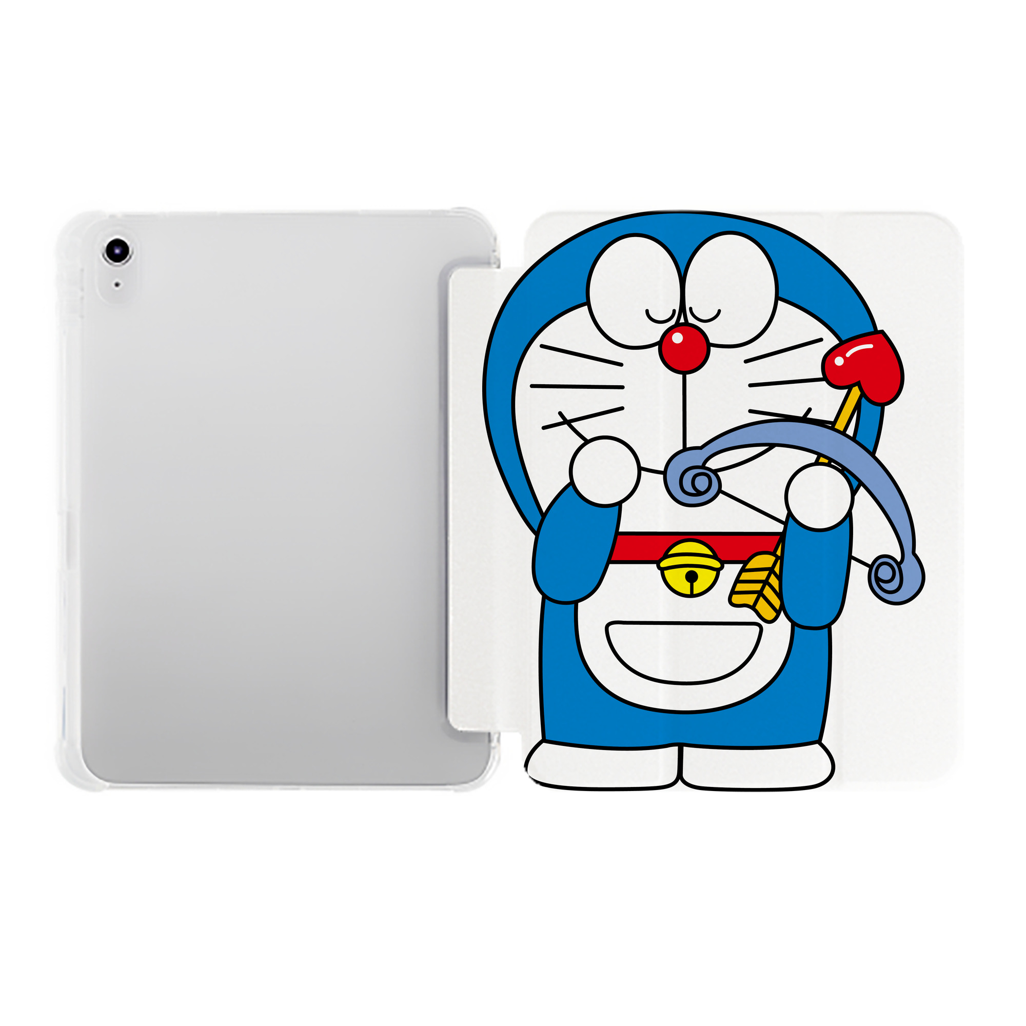 （画像用） ドラえもん Doraemon IPad ケース ペン収納付き 三つ折りスタンド PUレザー×シリコン 対応機種9.5/10.5/10.9インチ